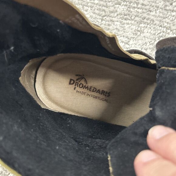 Dromedaris Kara Boots Womens 39 US 8.5 9 Suede Combat Heel Brown Green Leather - Picture 8 of 10